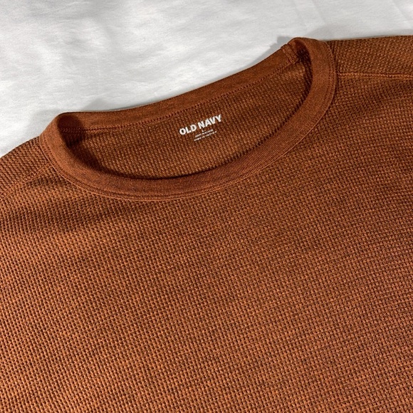 Old Navy mens rusted orange thermal waffle long sleeve pullover t-shirt - size L - Picture 1 of 7